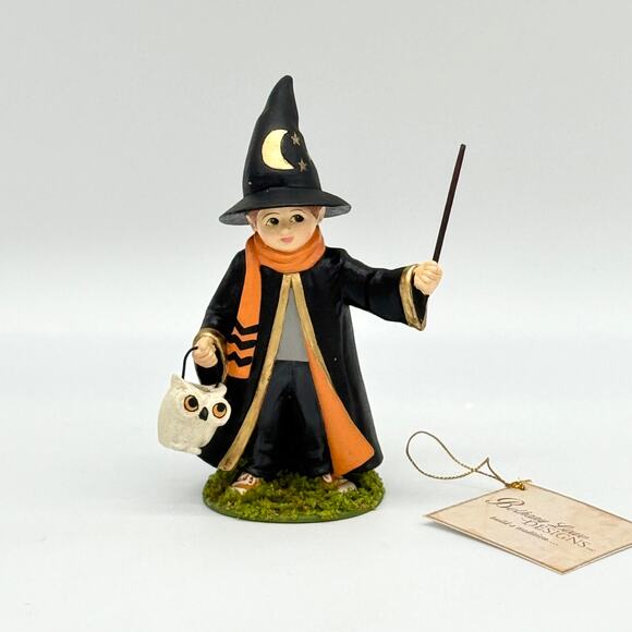 Bethany Lowe Wizard Lawrence with Owl Bucket 5.75”Halloween Figurine NEW - Picture 3 of 9